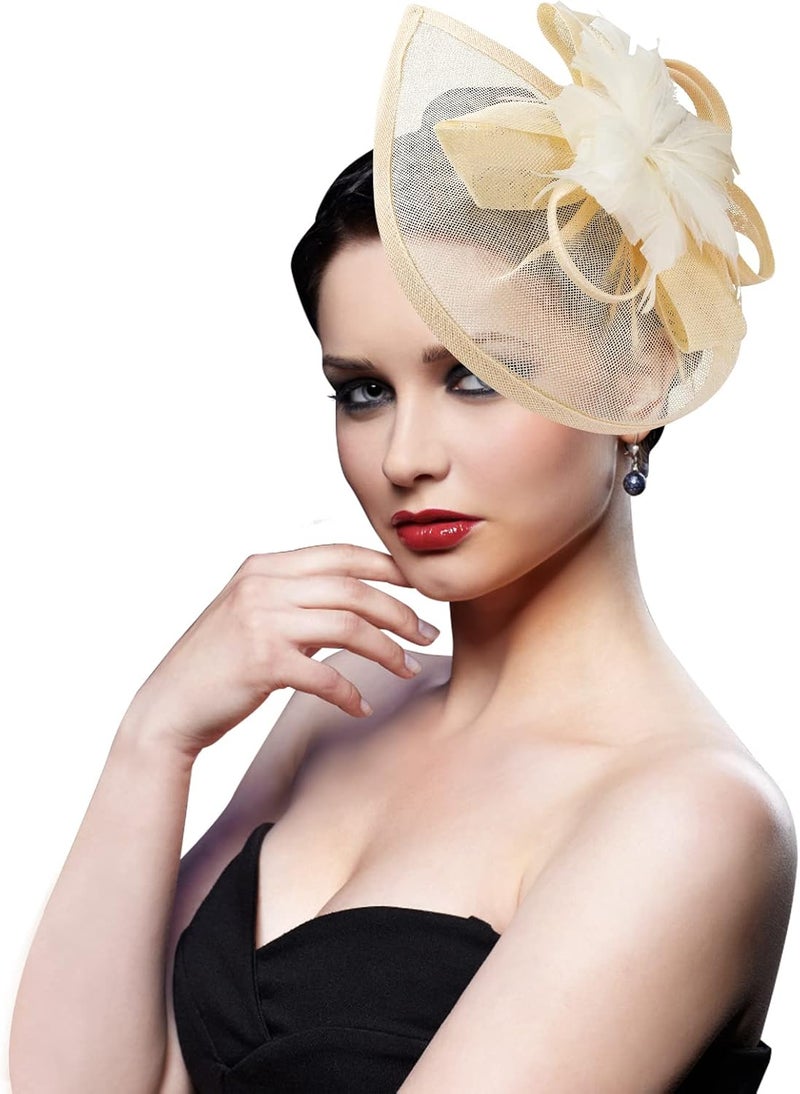 DRESHOW قبعات فاسيناتور للنساء قبعة حفلة شاي قبعة عتيقة على شكل علبة رأس رباط للشرب - Image 2